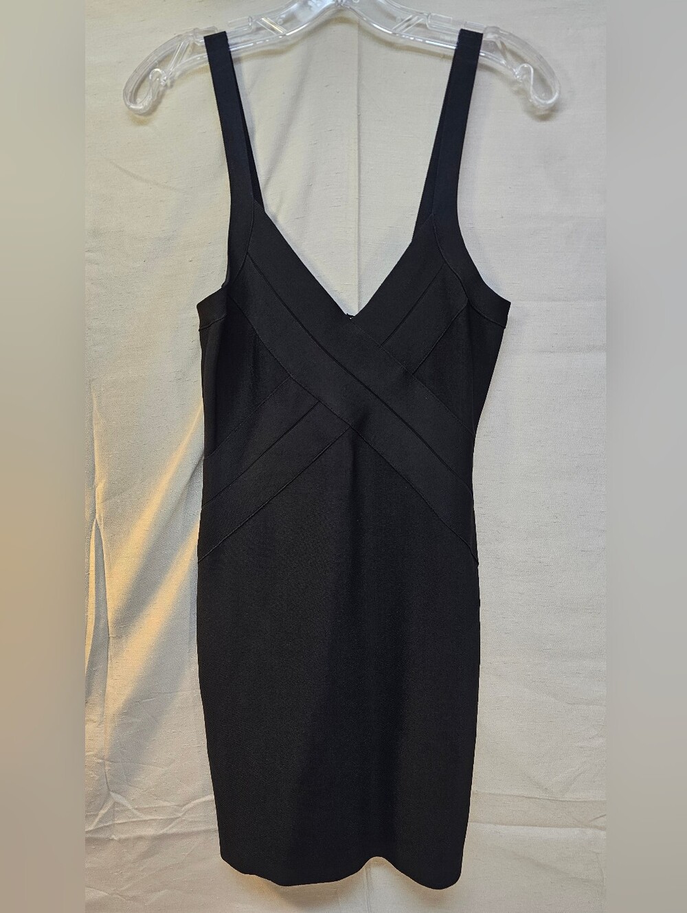 BCBGMaxAzria Classic Black V-Neck Sleeveless Dress
